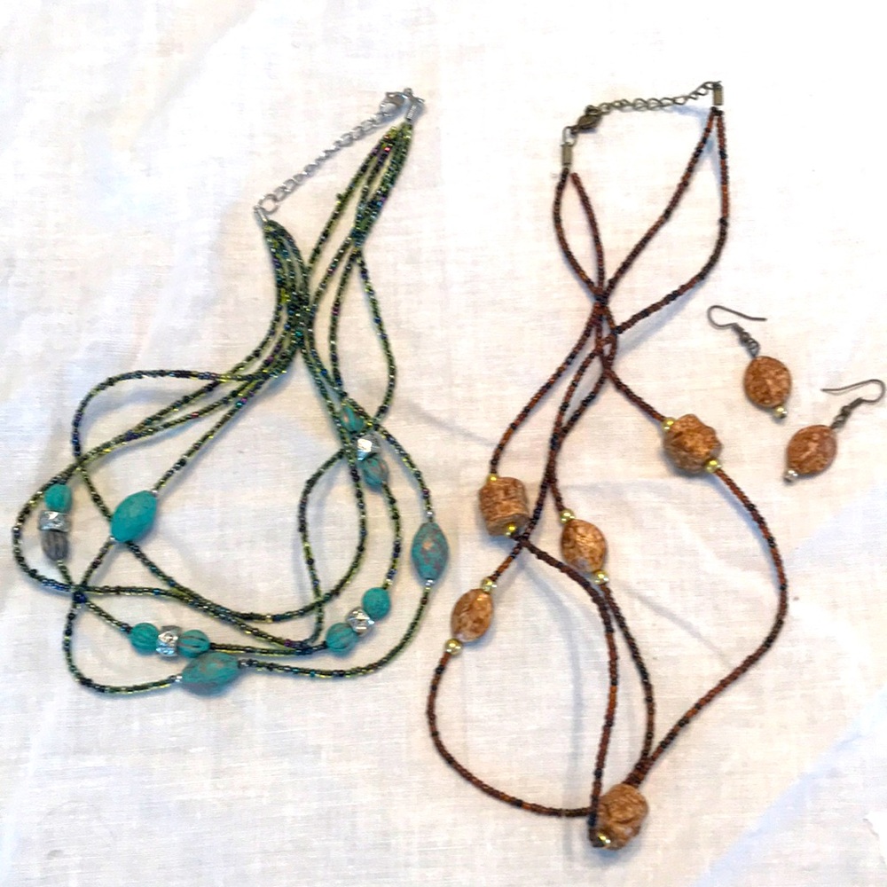 Necklaces and earrings